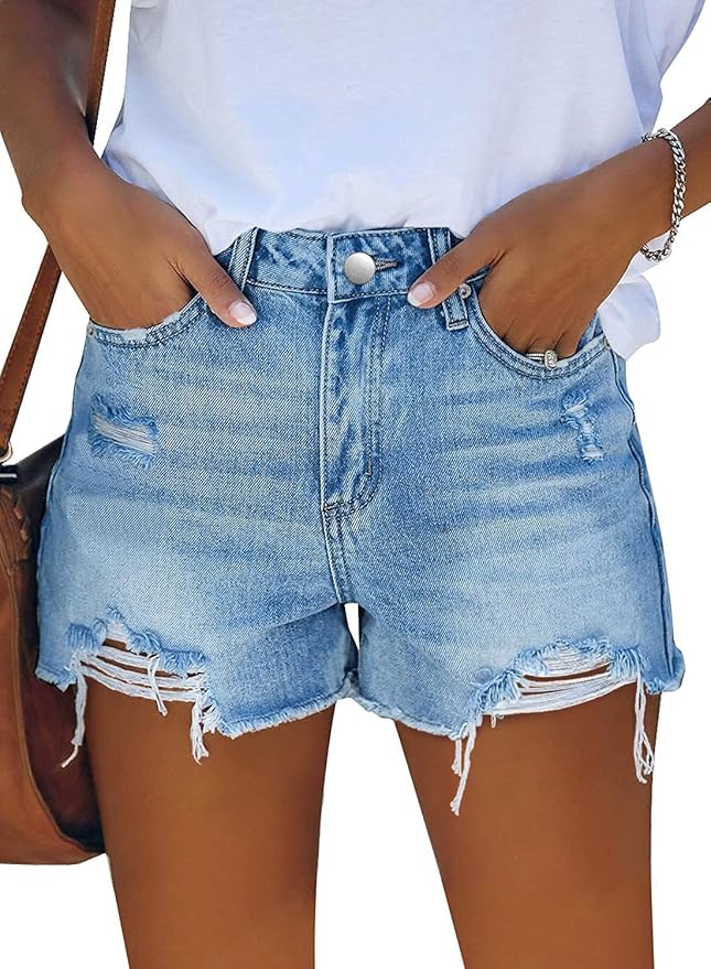 Mid-Waisted Denim Jean Short Cut-Offs