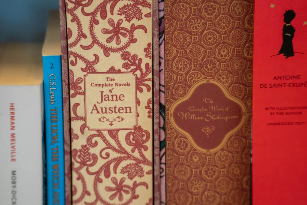 A selection of classic novels by Jane Austen, William Shakespeare, and more.